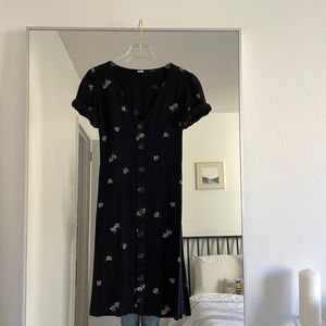 Black Floral Printed Dress